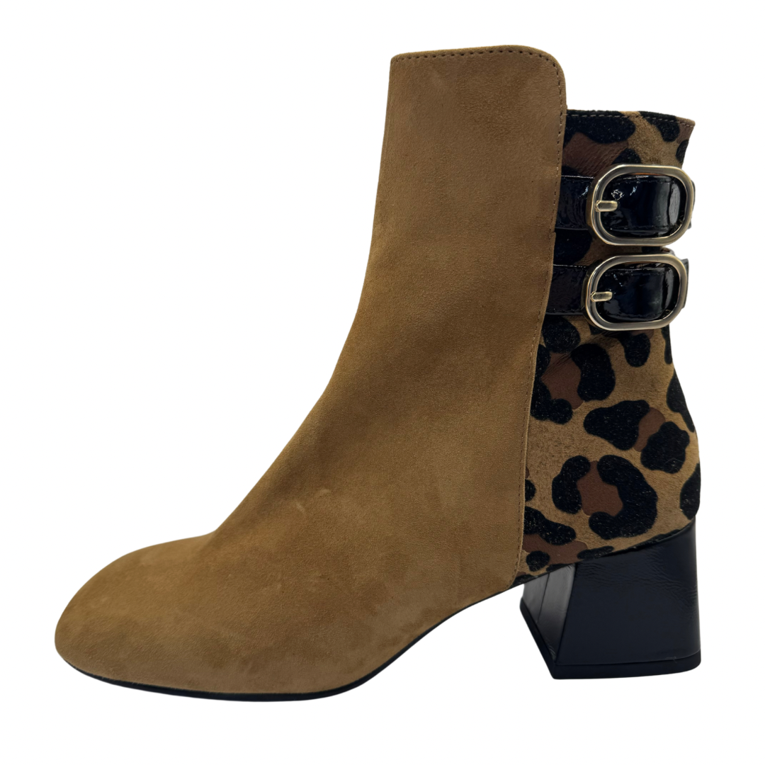 Marian Brown &amp; Leopard Print Heeled Boots