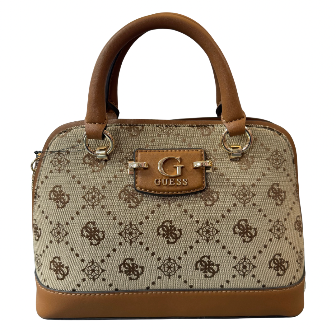 Guess Light Brown Small Logo Print Small Handbag