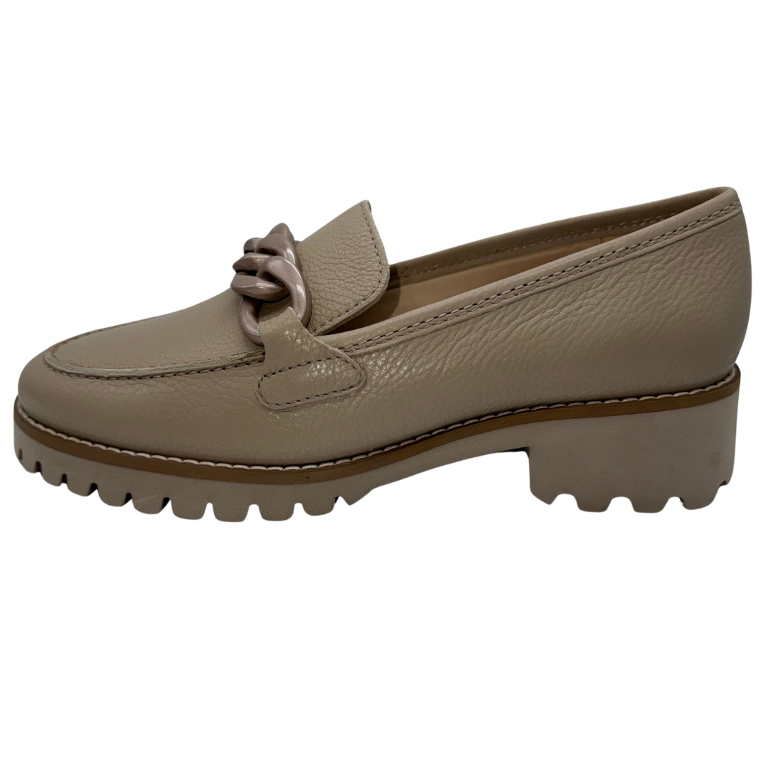 Ara Taupe Leather Loafers