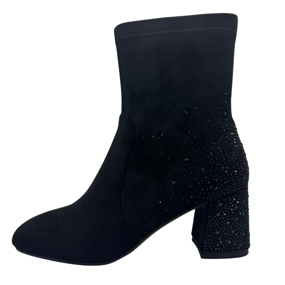 Kate Appleby Black Suede Boots with Diamanté Detail