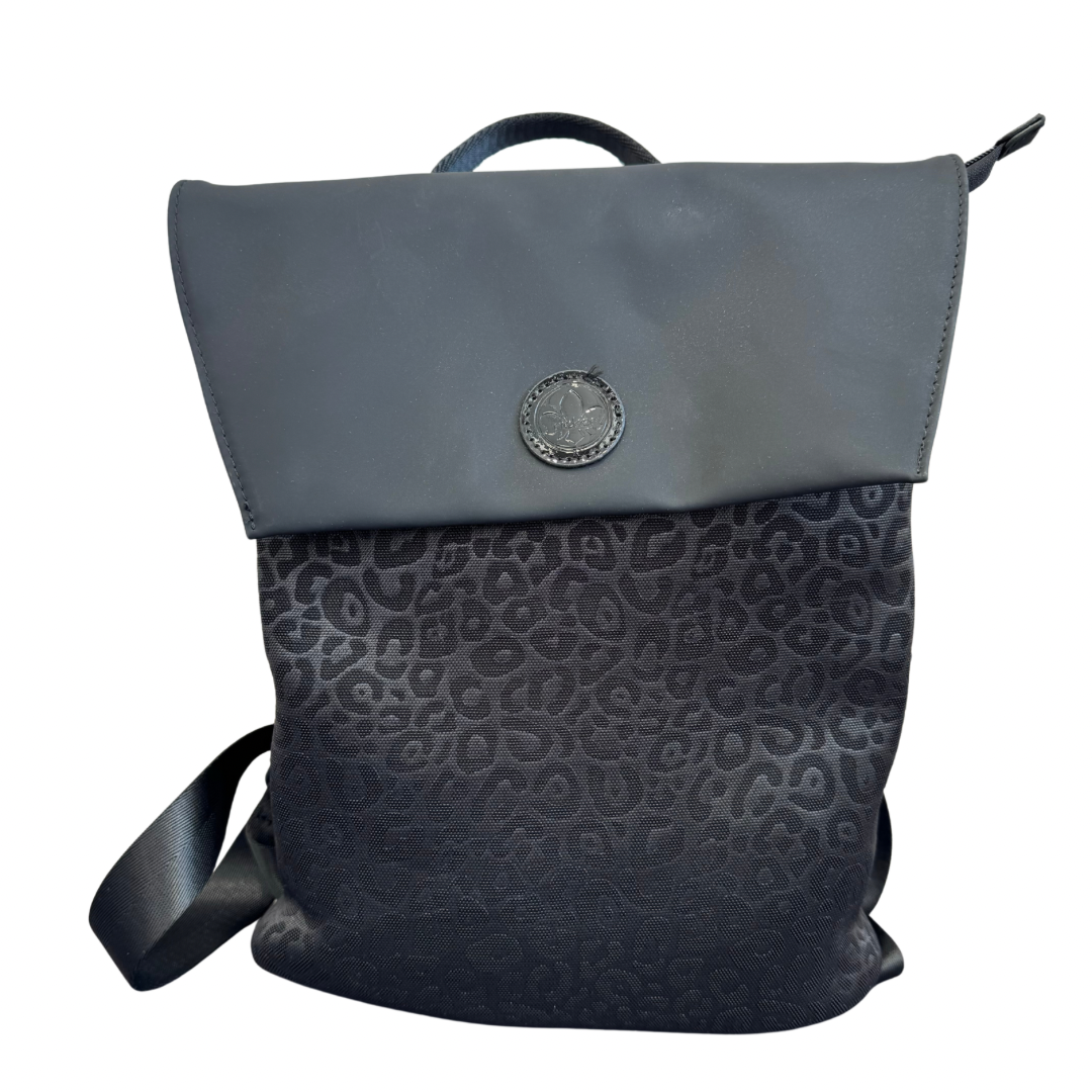 Rieker Black Leopard Print Backpack