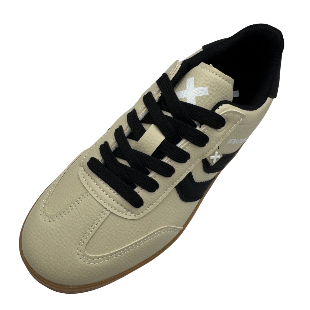 Xti Beige &amp; Black Platform Trainers