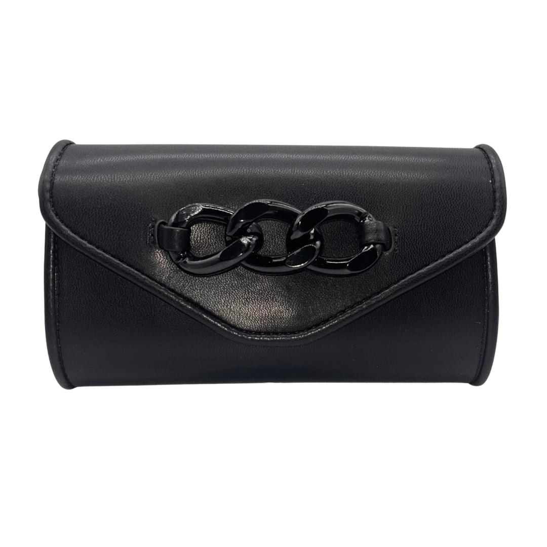 Pepe Moll Black Clutch with Chain Detail
