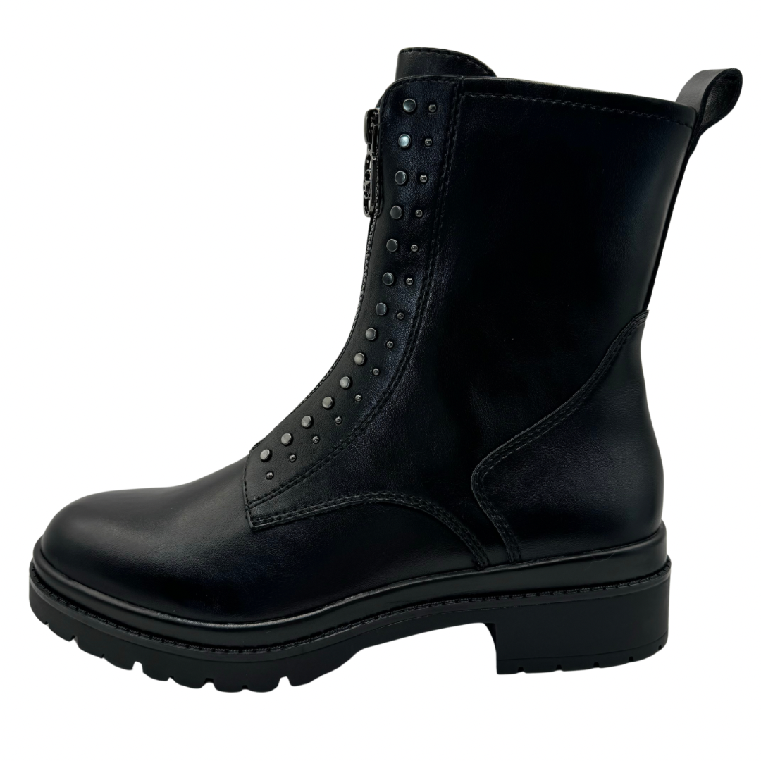 Tamaris Black Boots with Front Zip