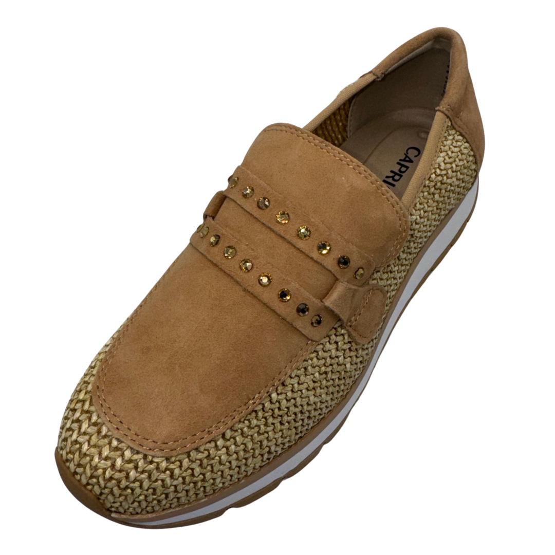 Caprice Tan Woven Loafers