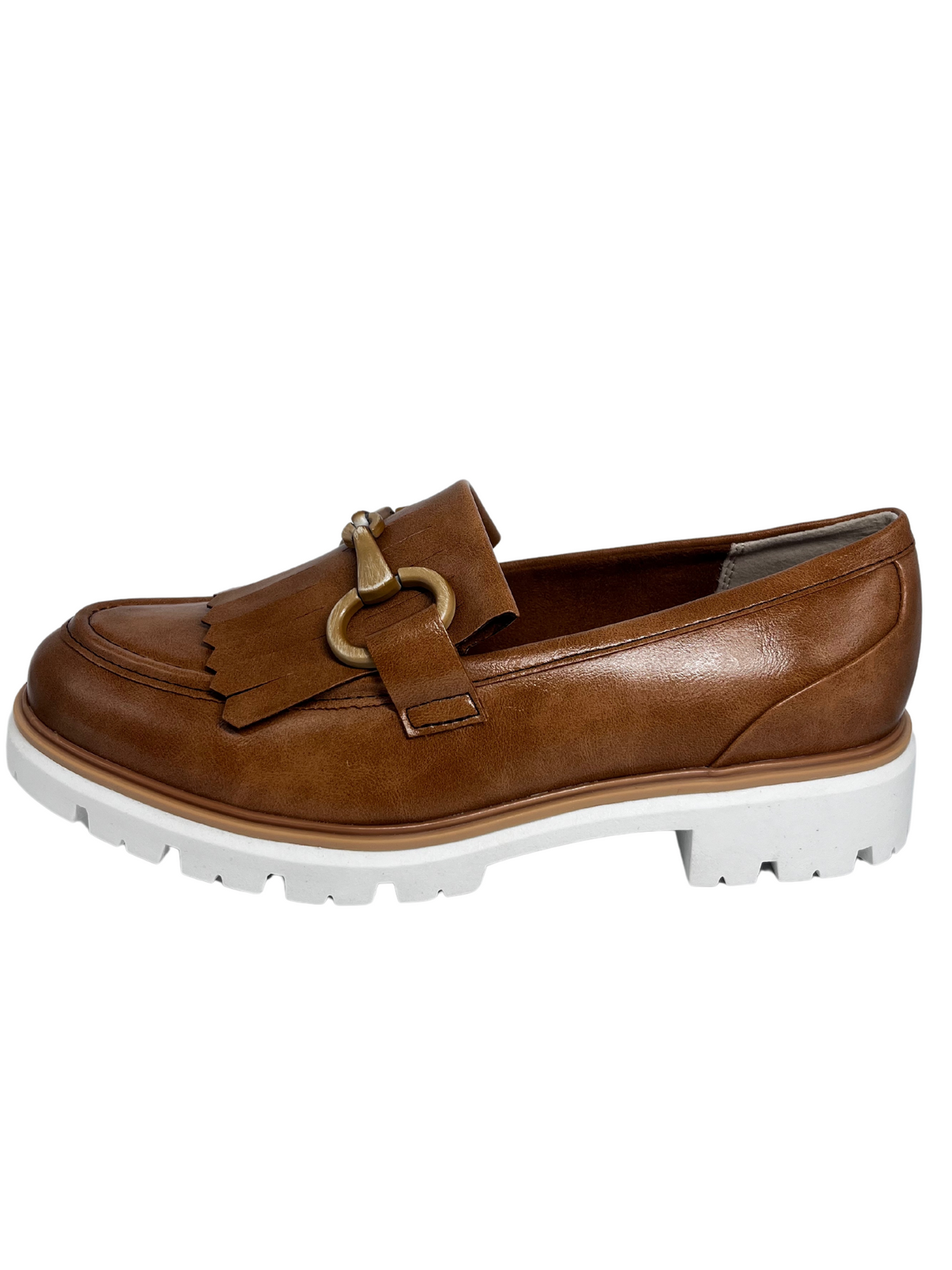 Marco Tozzi Cognac Loafer With Tassle Design