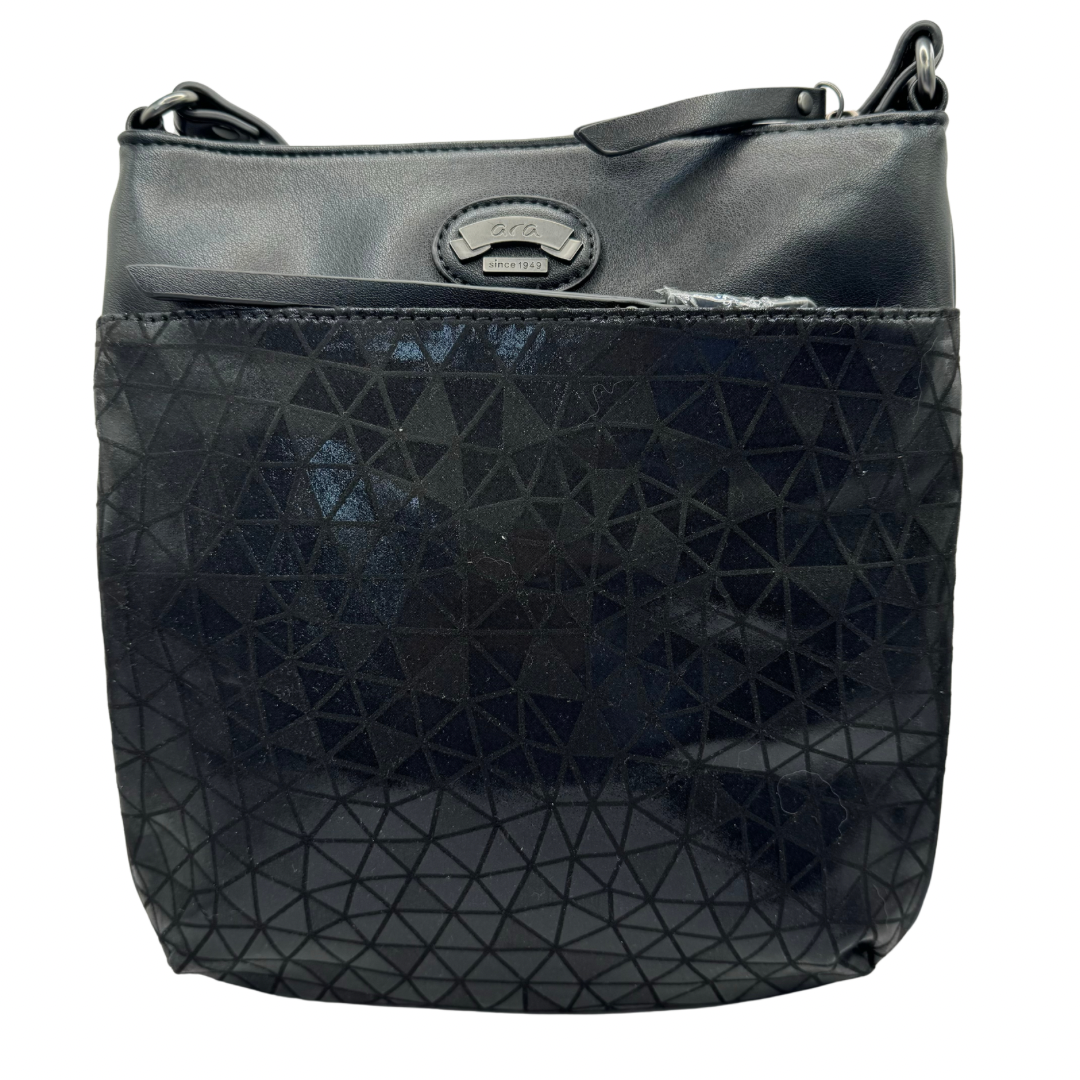 Ara Black Triangle Design Crossbody Bag