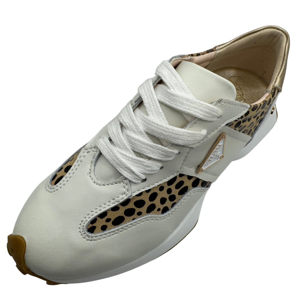 Kate Appleby Cream &amp; Leopard Print Trainers