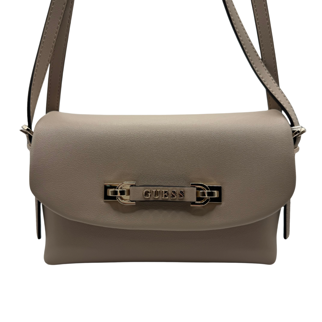 Guess Taupe Double Strap Shoulder Bag