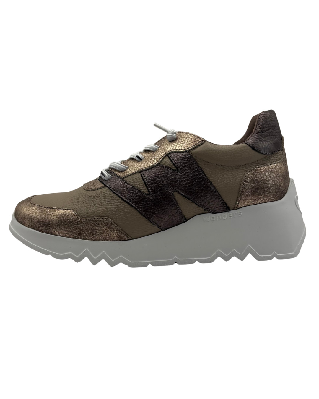 Wonders Beige and Bronze Wedged Trainer