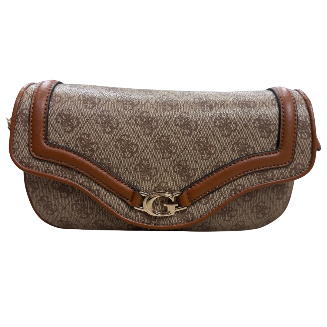 Guess Brown Latte Logo Shoulder Bag