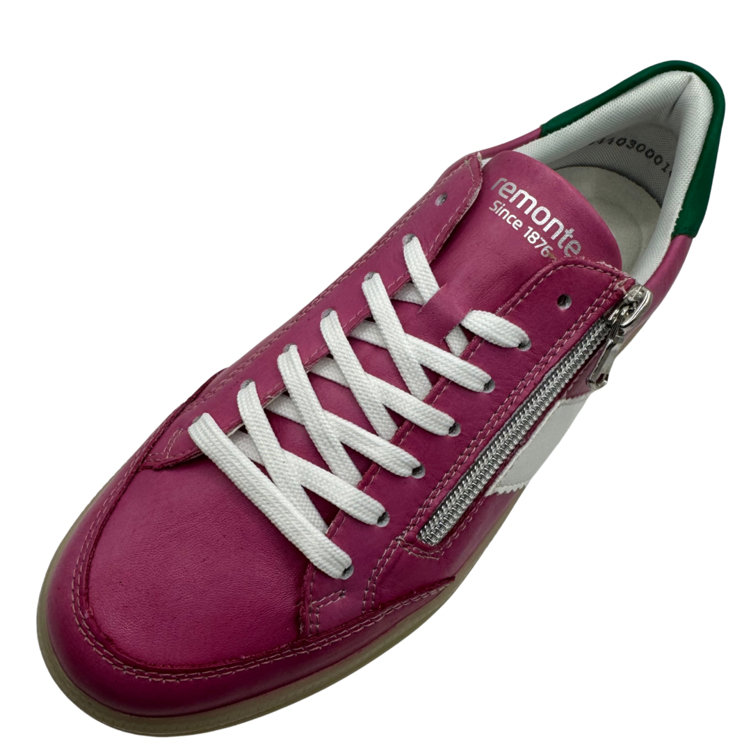 Remonte Pink Trainers with White &amp; Green Detail