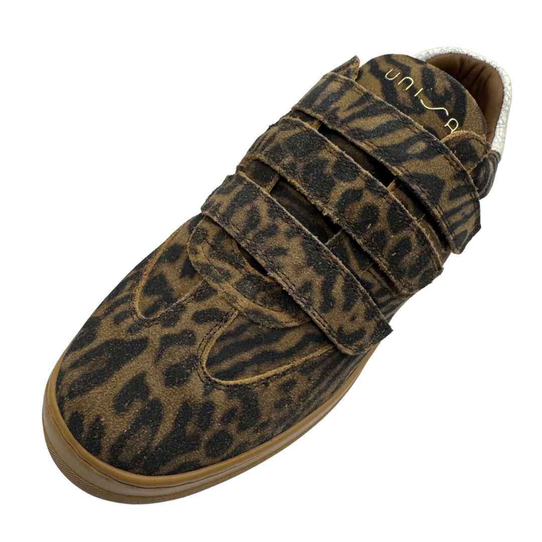 Unisa Leopard Print Trainers with Velcro Straps