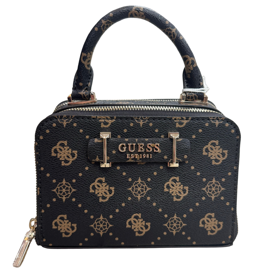Guess Dark Logo Print Small Handbag