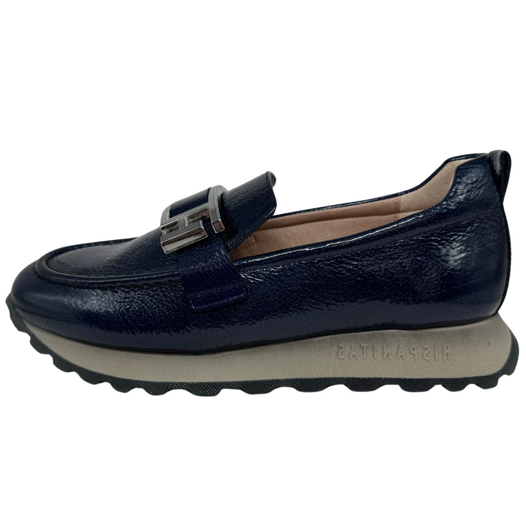 Hispanitas Navy Patent Loafer Shoes