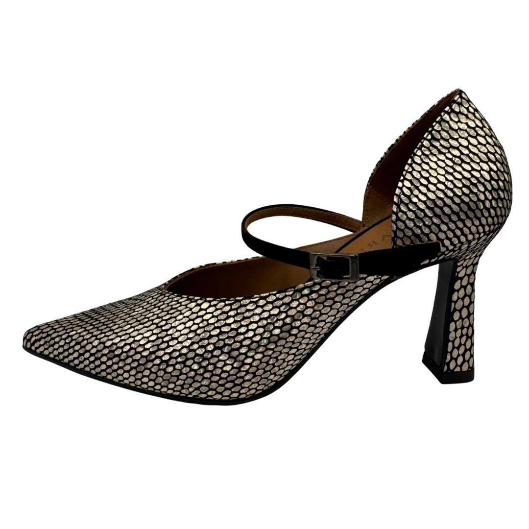 Marian Gold &amp; Black Patterned Heels