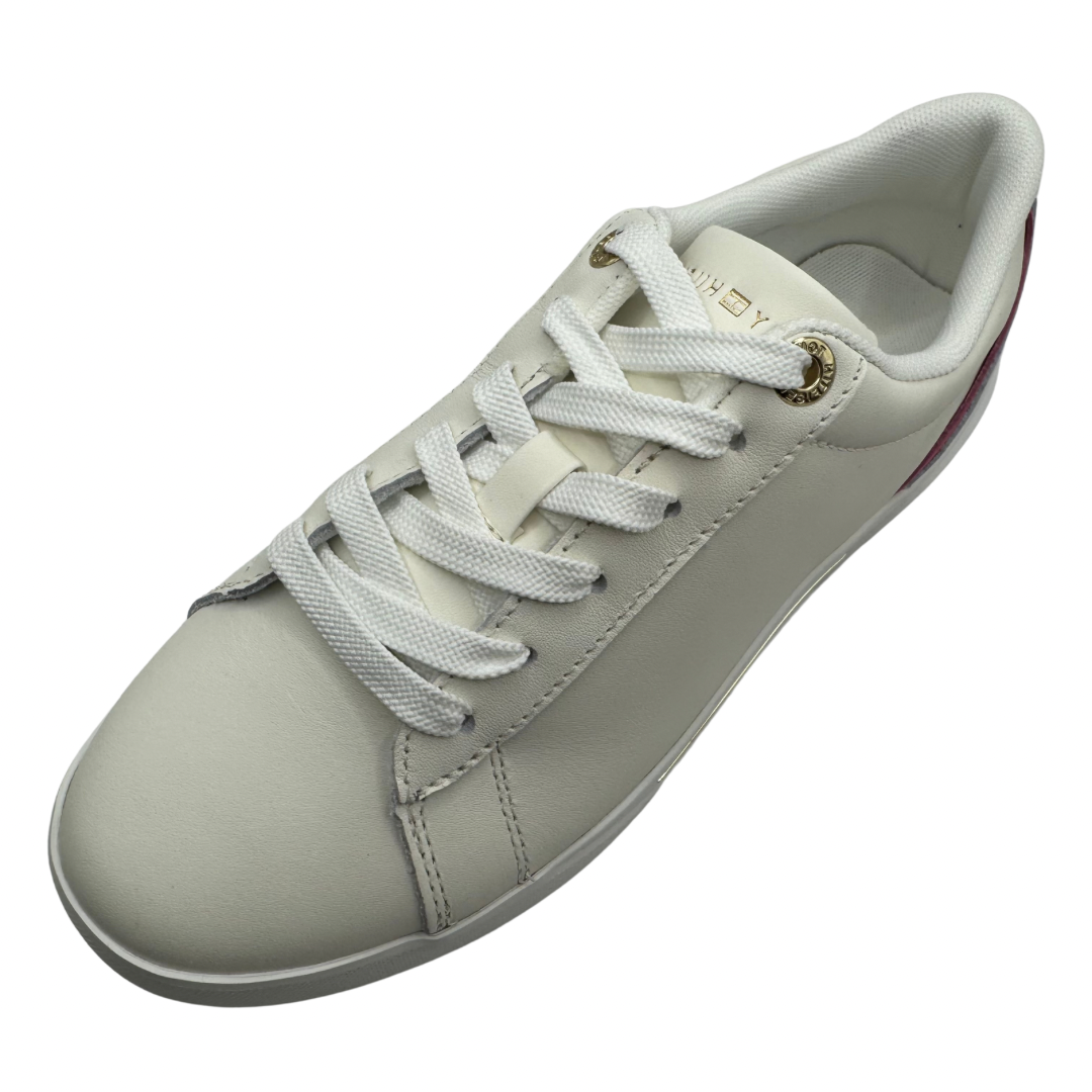 Tommy Hilfiger Cream Trainers with Pink Details
