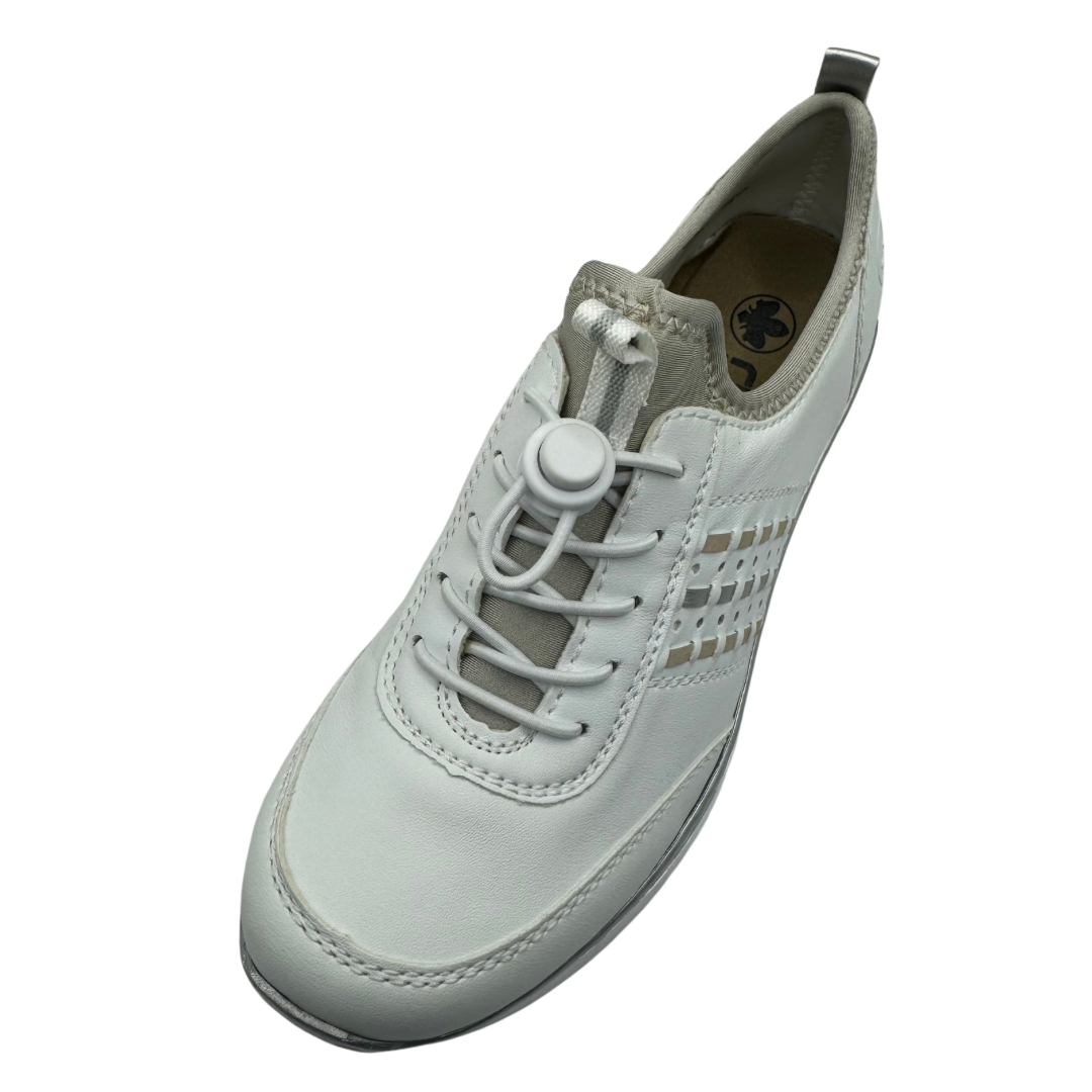 Rieker White Trainers with Elasticated Laces