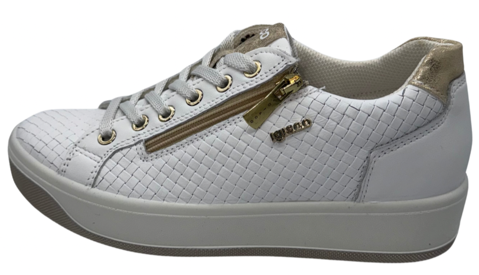 Igi &amp; Co White Leather Woven Trainers