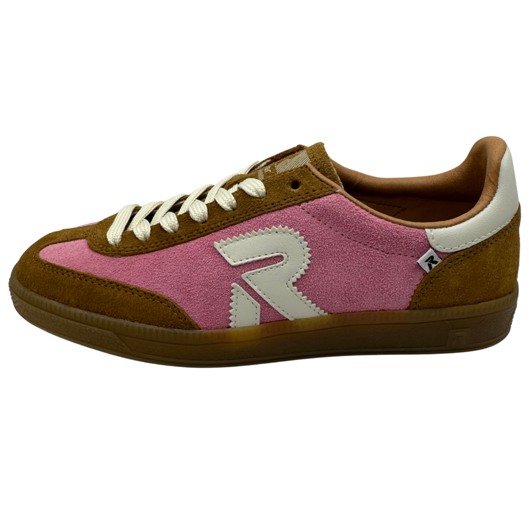 Rieker Pink &amp; Brown Suede Trainers