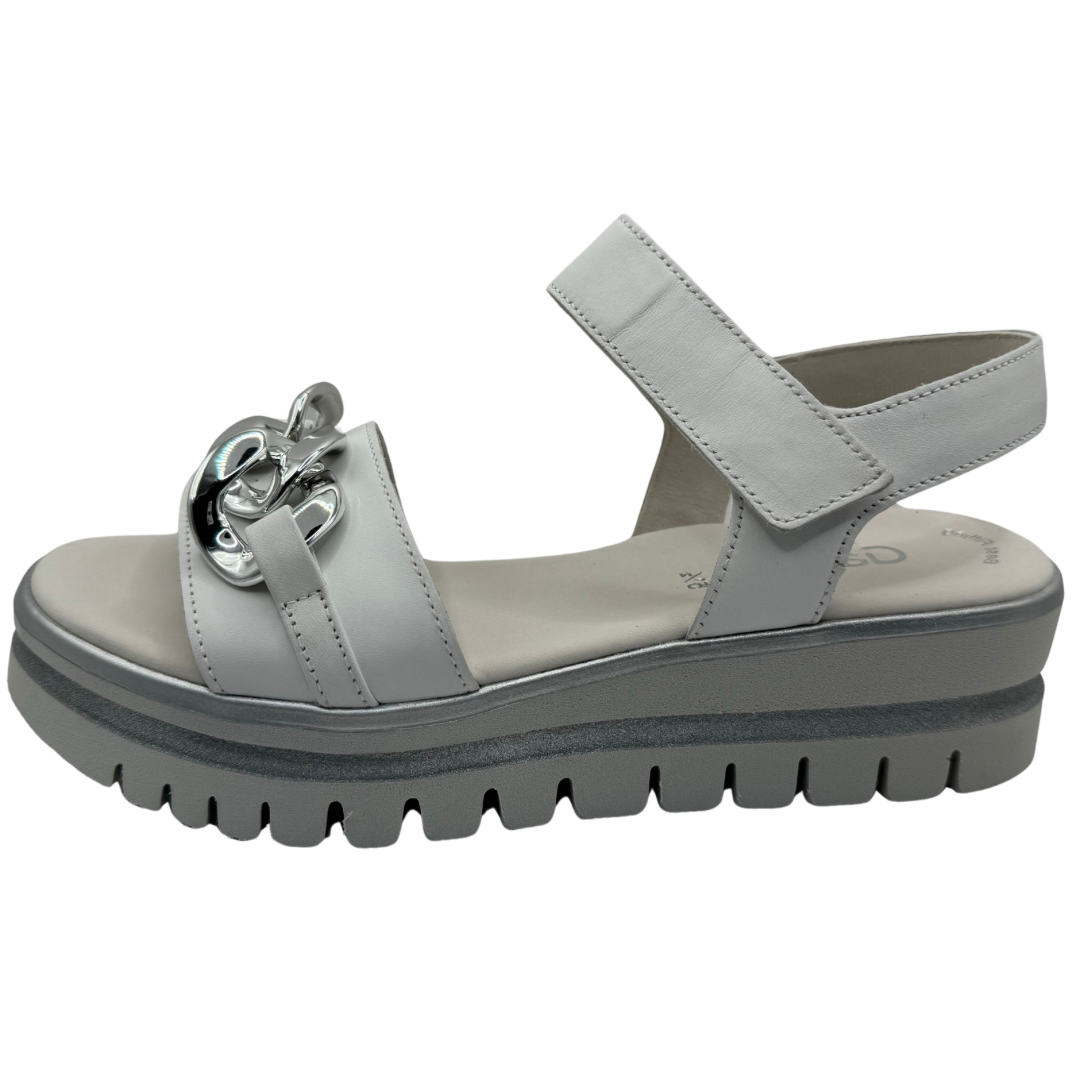 Gabor White Wedge Sandals