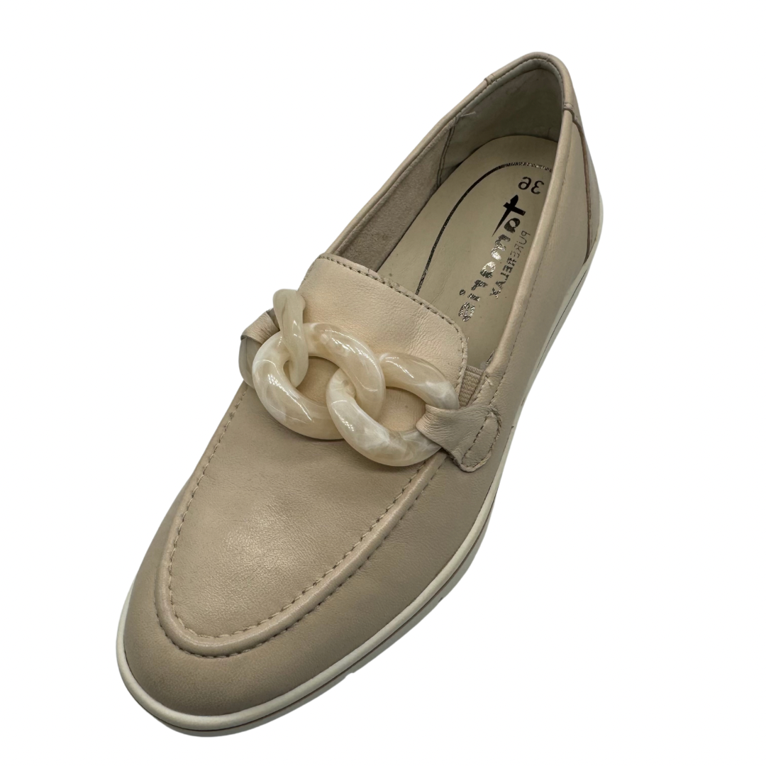 Tamaris Ivory Leather Loafer