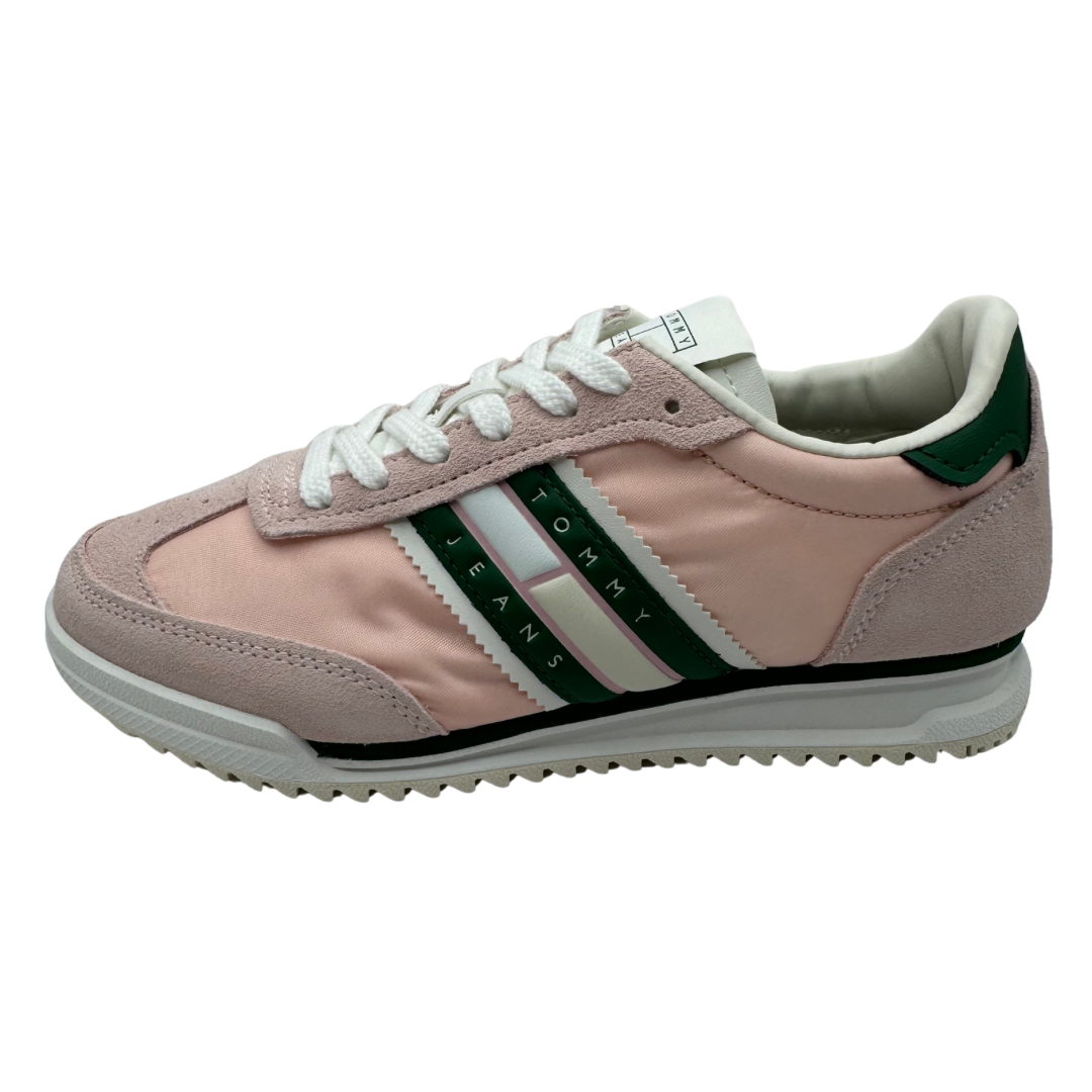 Tommy Jeans Pink Trainers with Green Detail