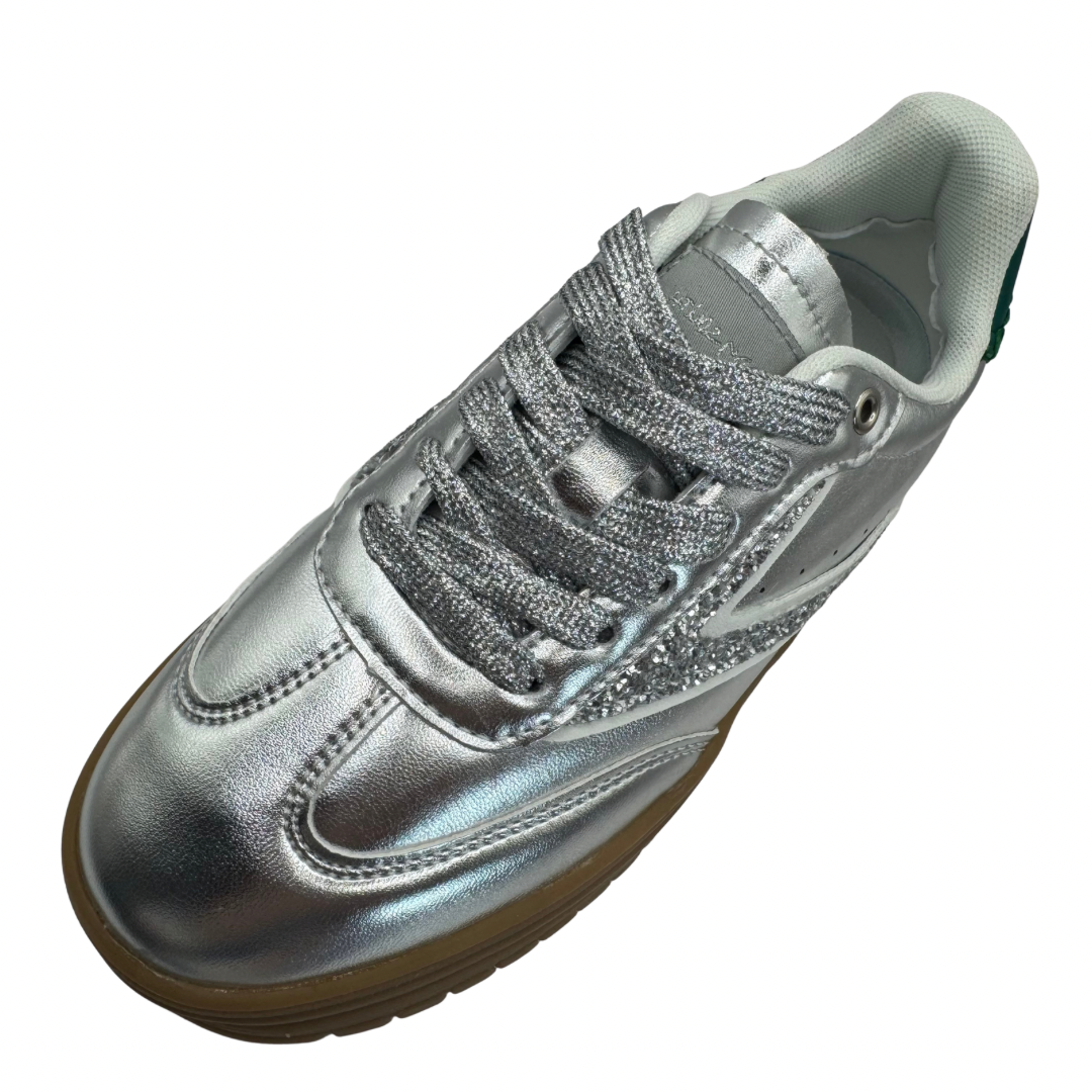 Teddy Smith Silver &amp; Green Platform Trainers