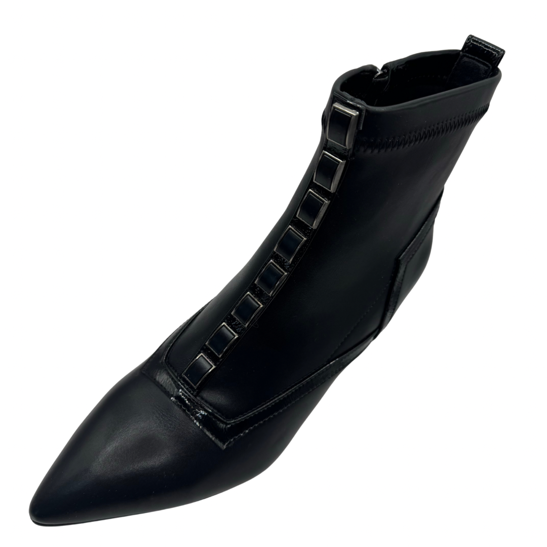 Kate Appleby Black Pointed Heeled Boots with Detail up the Front