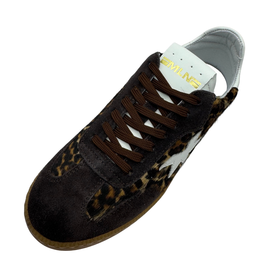 Meline Leopard Print Trainers