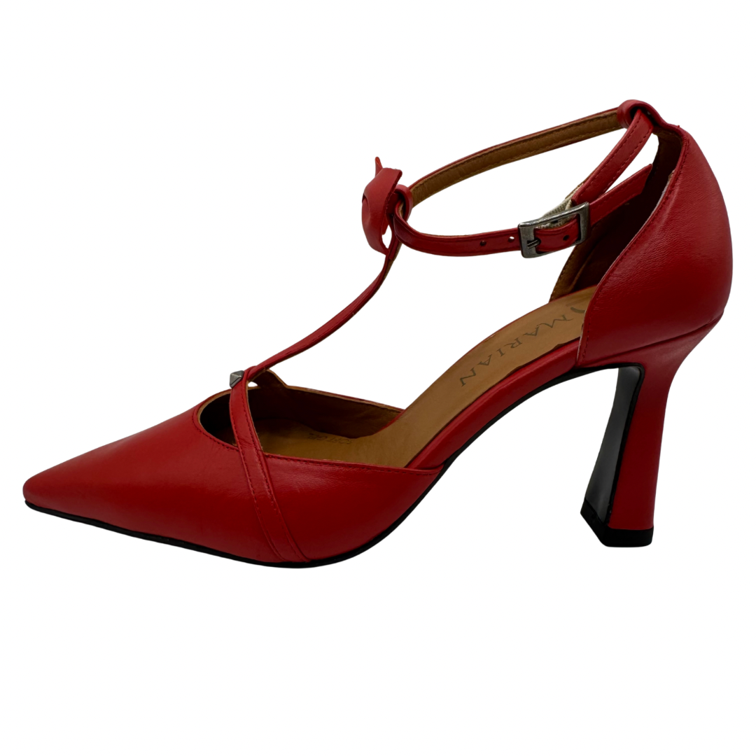 Marian Red Heels with Bow Detail
