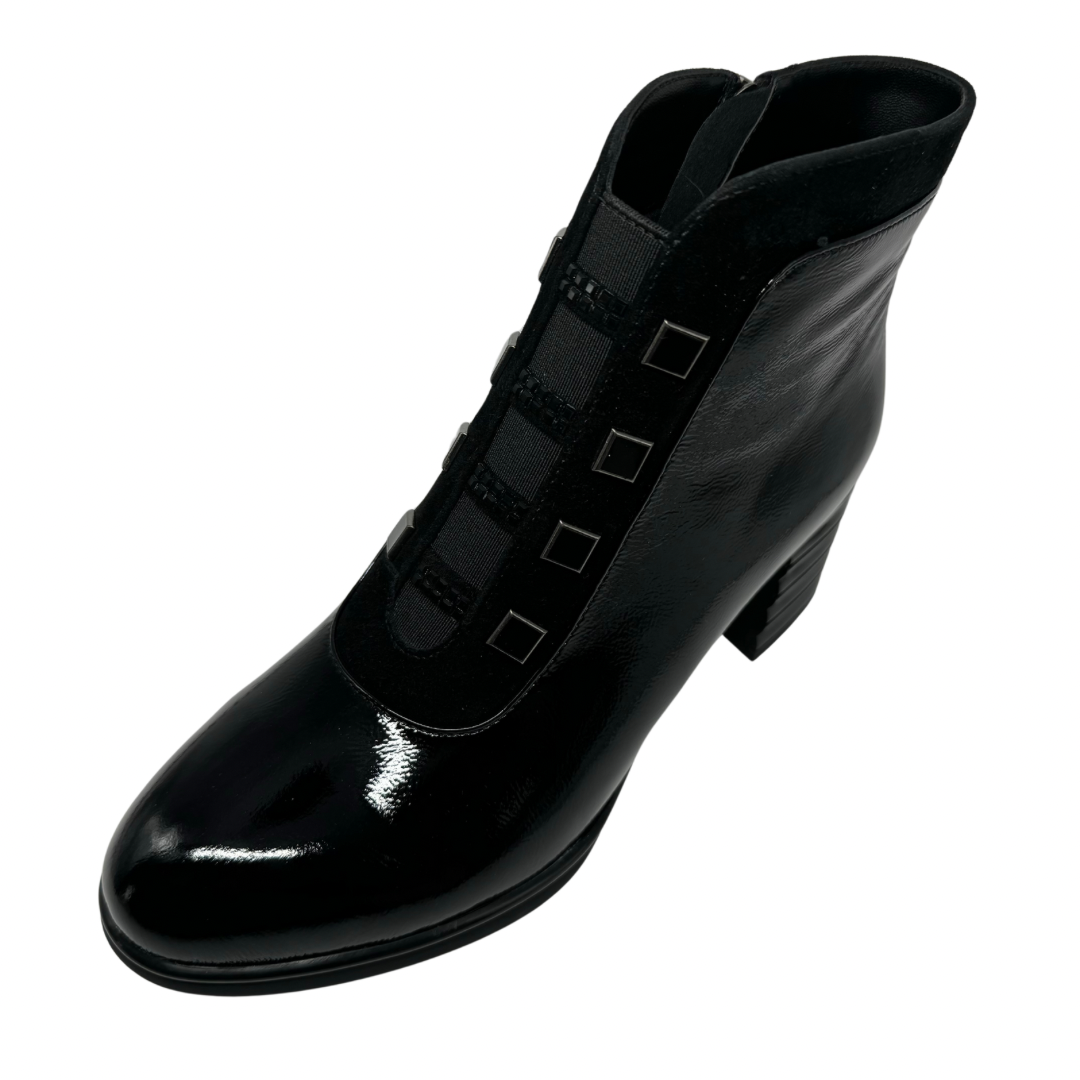 Loretta Vitale Black Patent Heeled Boots