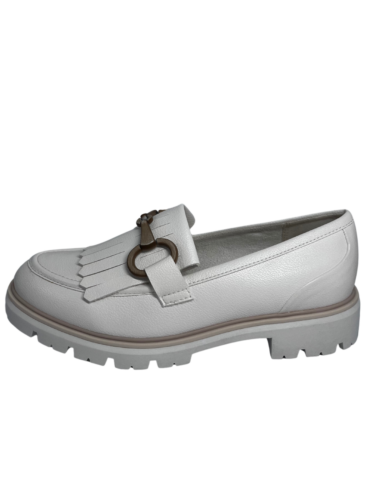 Marco Tozzi Cream Loafer With Tassle Design