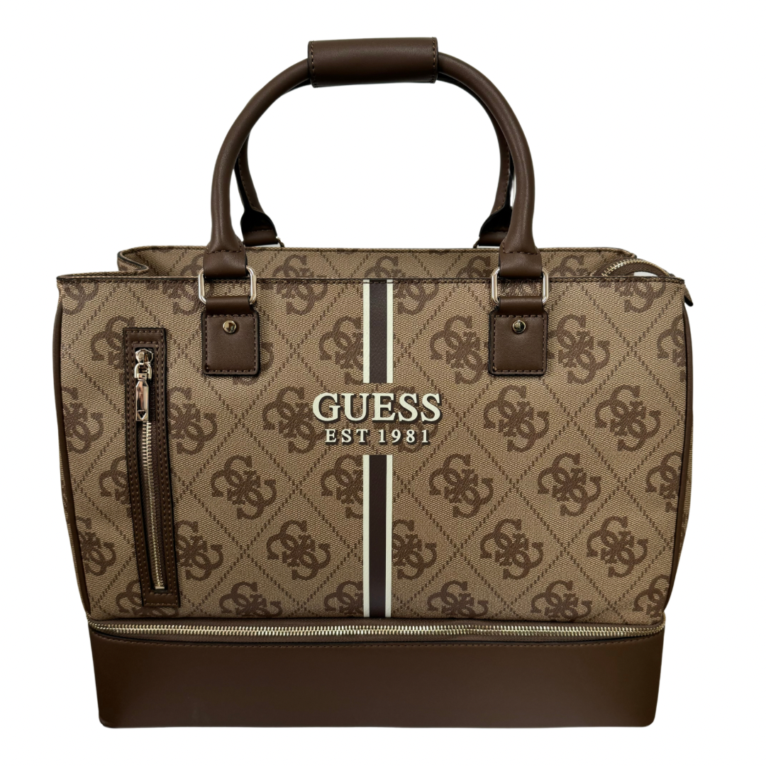 Guess Brown Logo Travel Bag