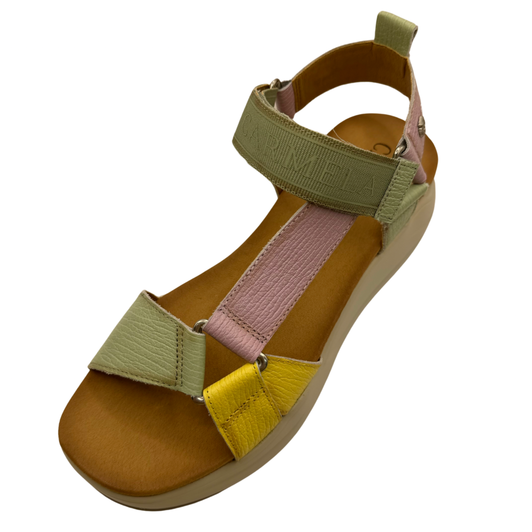 Carmela Green Multicoloured Sandals