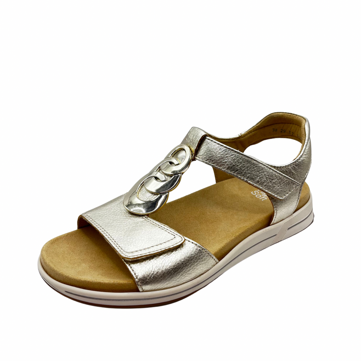 Ara Gold Sandal With Gold Chain