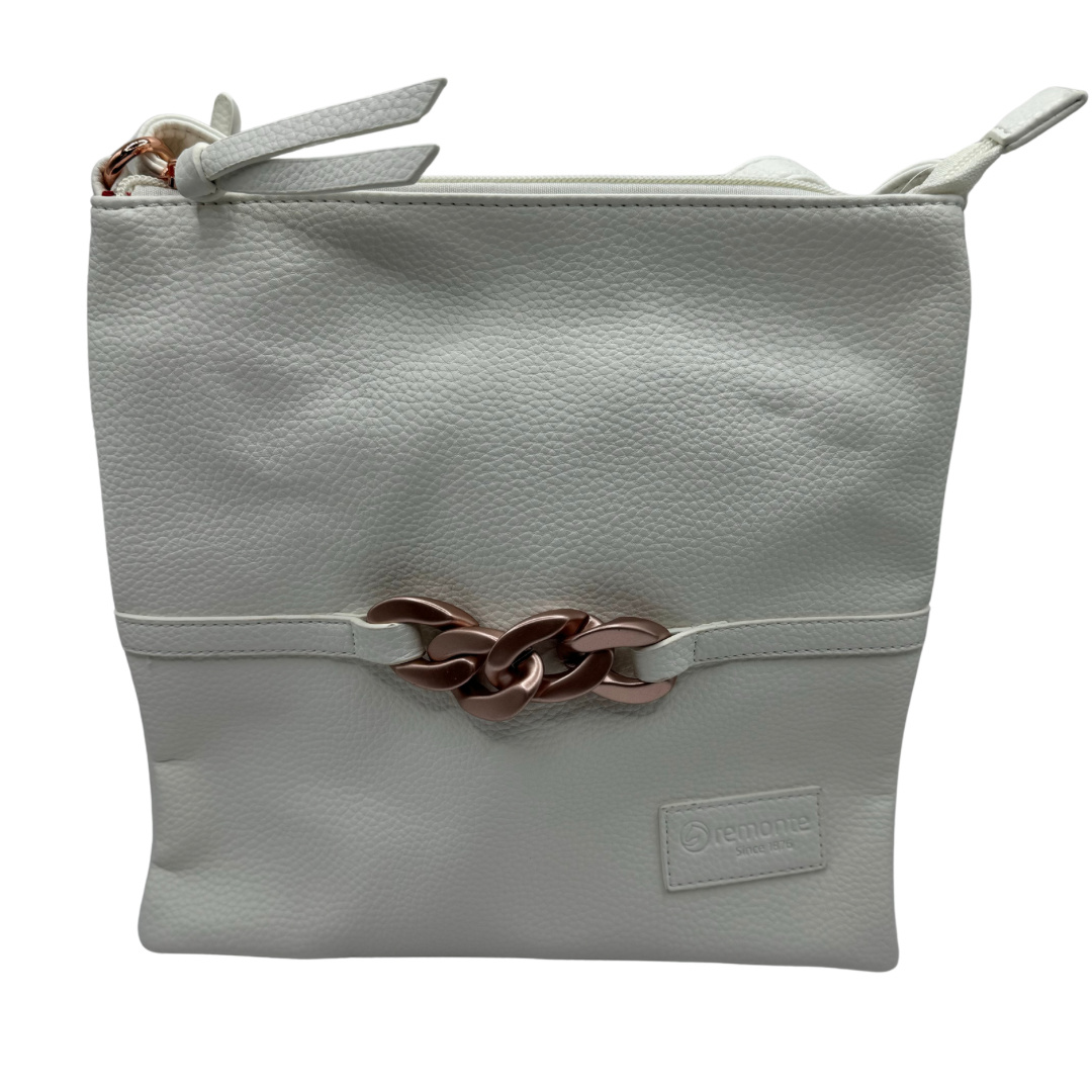 Remonte White Crossbody Bag with Rose Gold Chain Detail