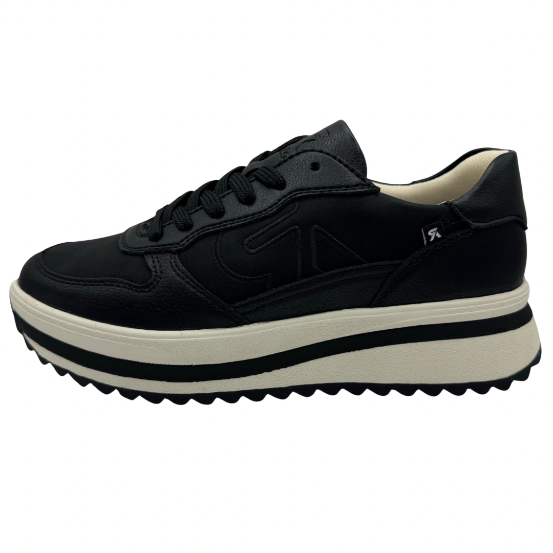 Rieker Black Platform Trainers