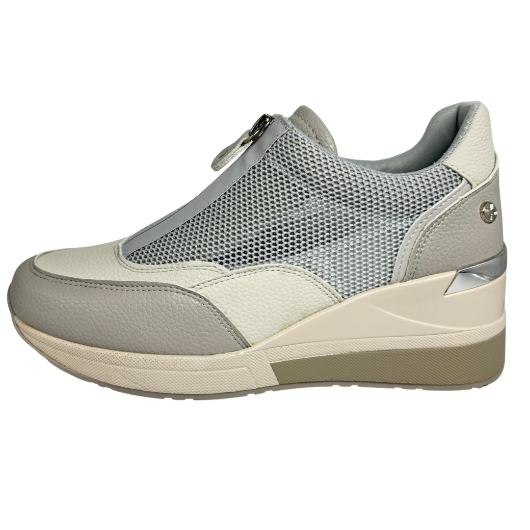 Xti Grey Netted Wedge Trainers