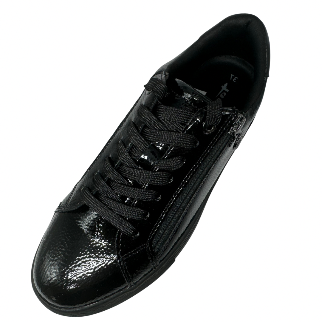 Tamaris Black Patent Trainers