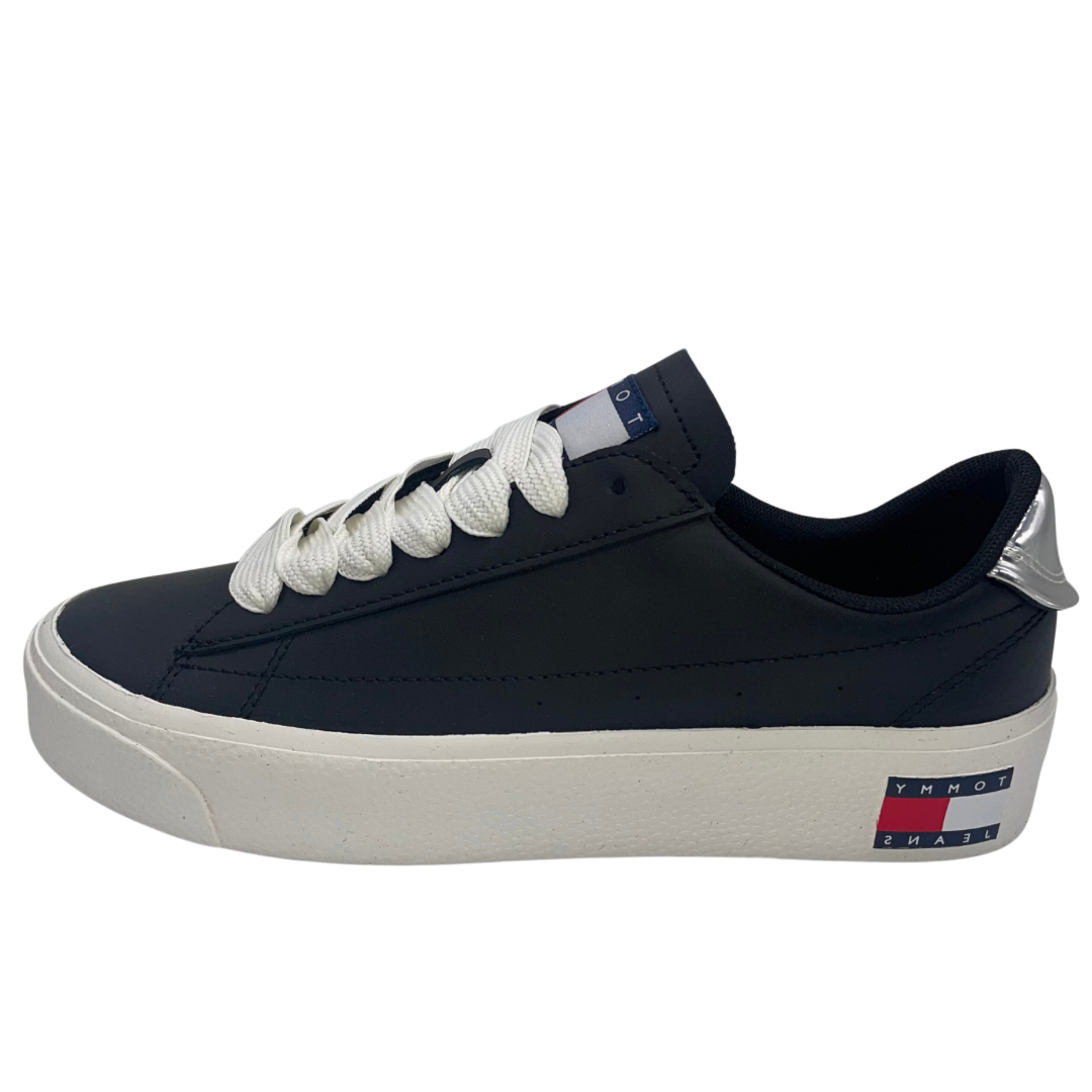 Tommy Jeans Black Trainers with White Sole