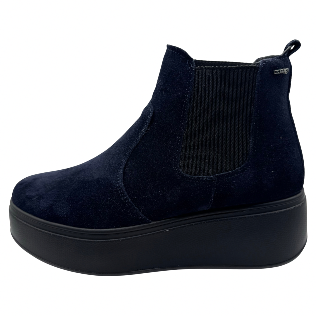 Igi &amp; Co Navy Suede Boots with Platform Sole