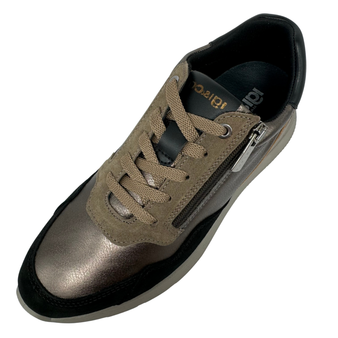 Igi &amp; Co Bronze and Leopard Print Trainers