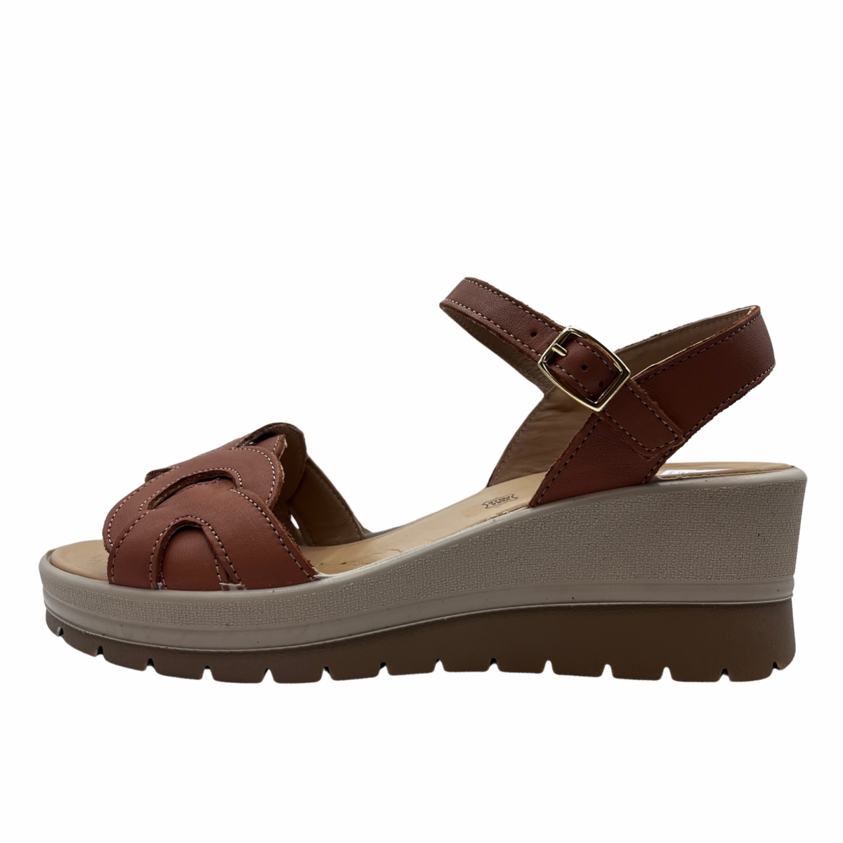 Igi &amp; Co Brown and Tan Leather Wedge Sandal