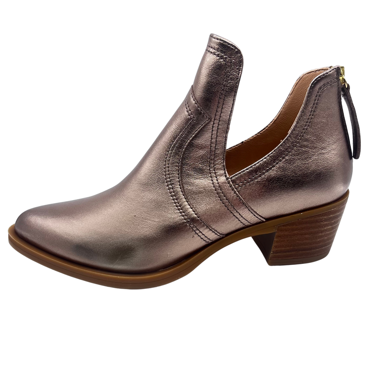 Unisa Leather Bronze Metallic Cowboy Boots