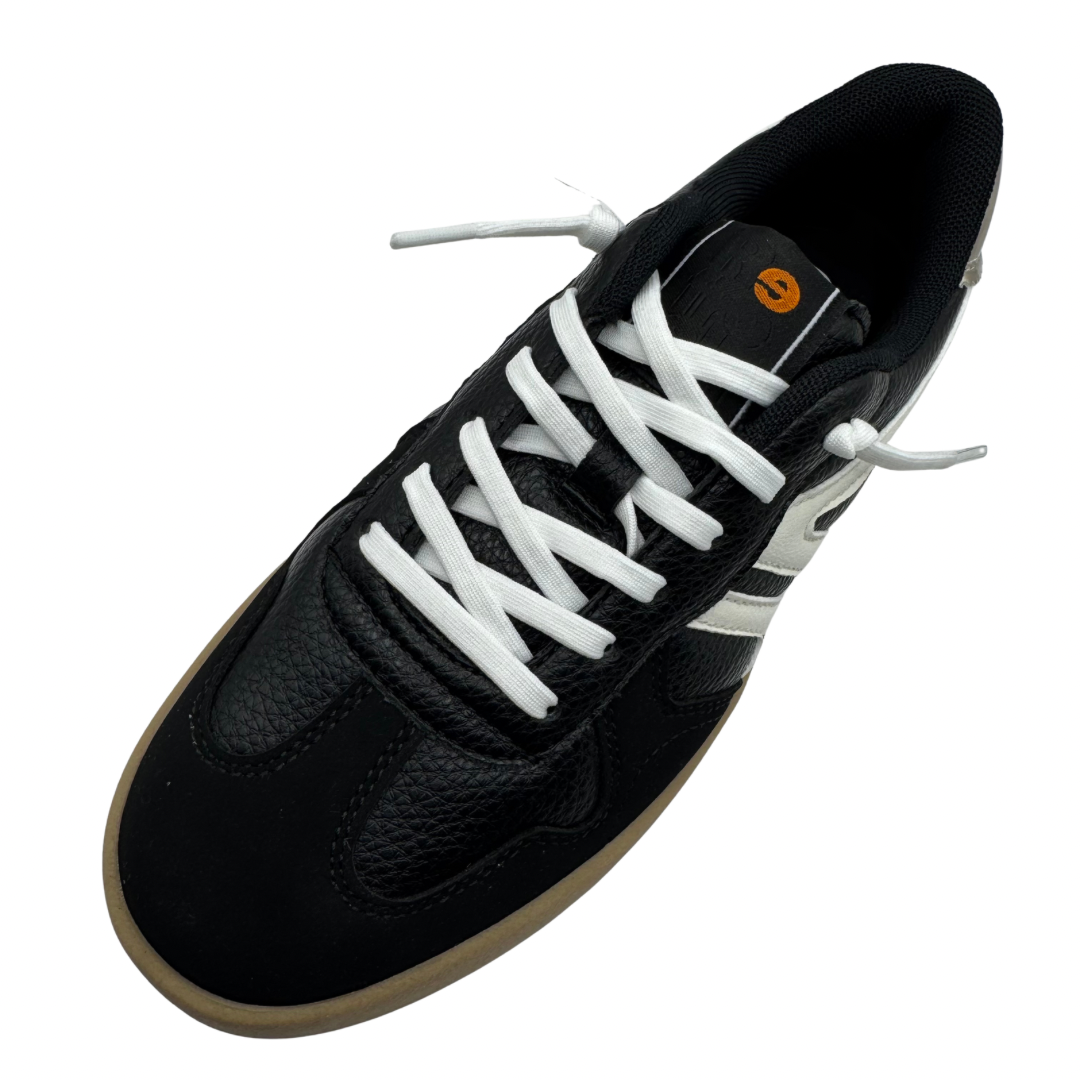 Refresh Black Trainers with White Detail &amp; Elasticated Laces