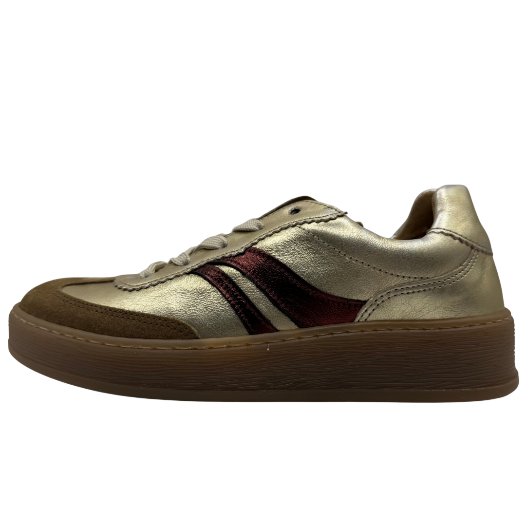 Gabor Gold &amp; Burgundy Trainers