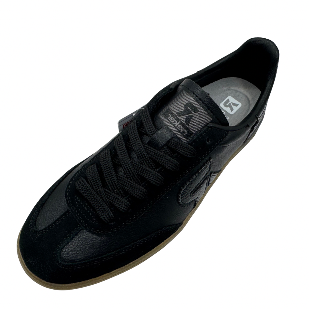 Rieker Black Trainers with Leopard Detail at the Heel