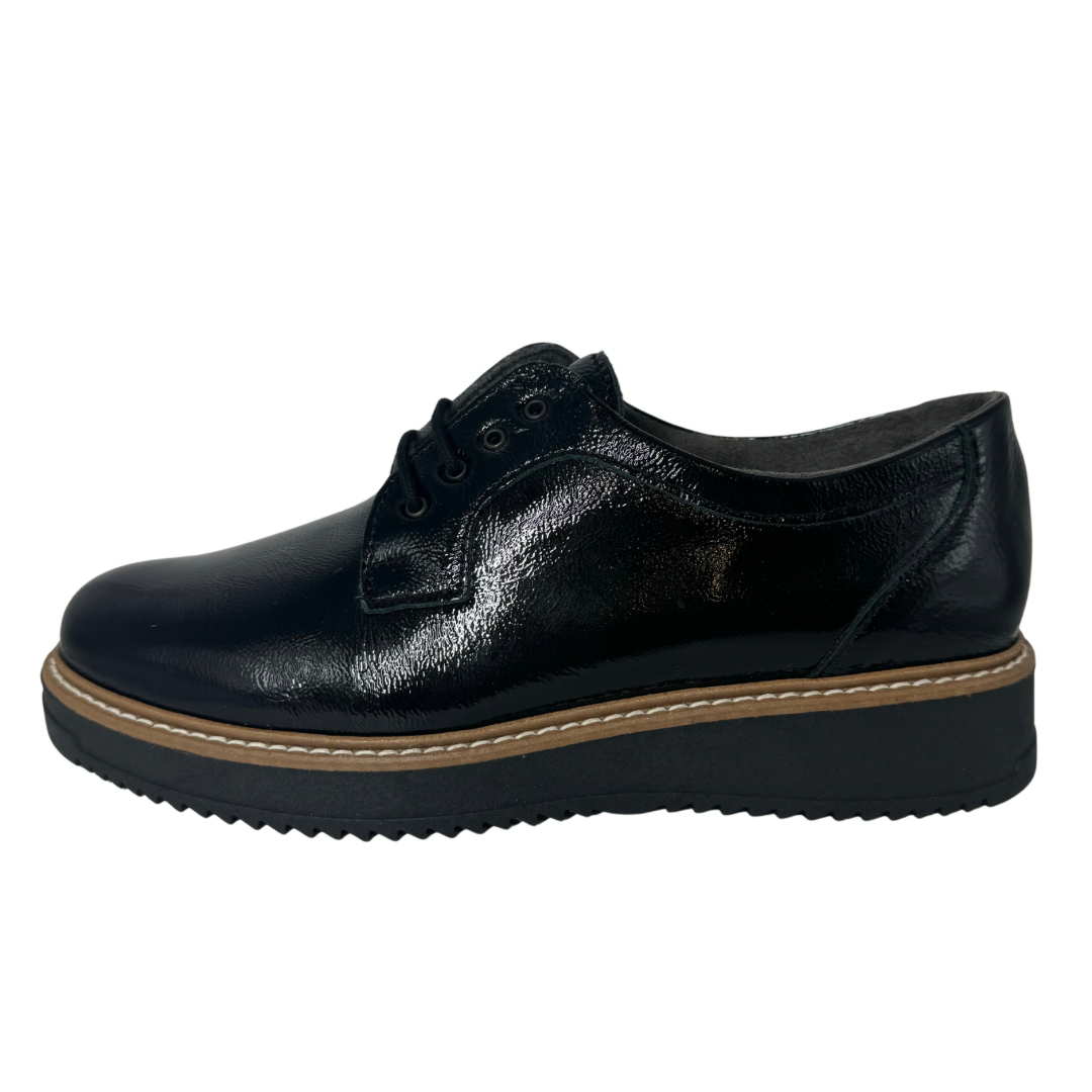 Pitillos Black Patent Brogues