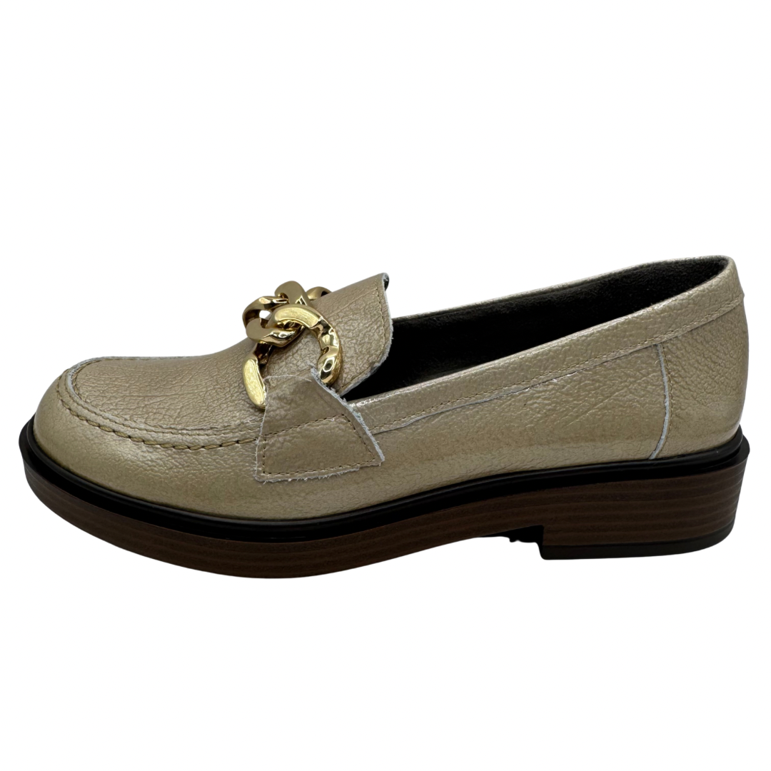 Pitillos Cream Patent Loafers